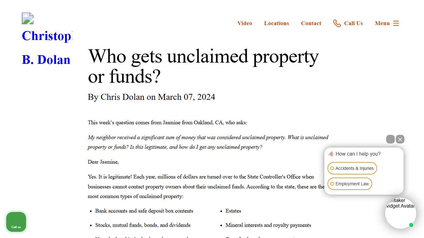Who gets unclaimed property or funds?